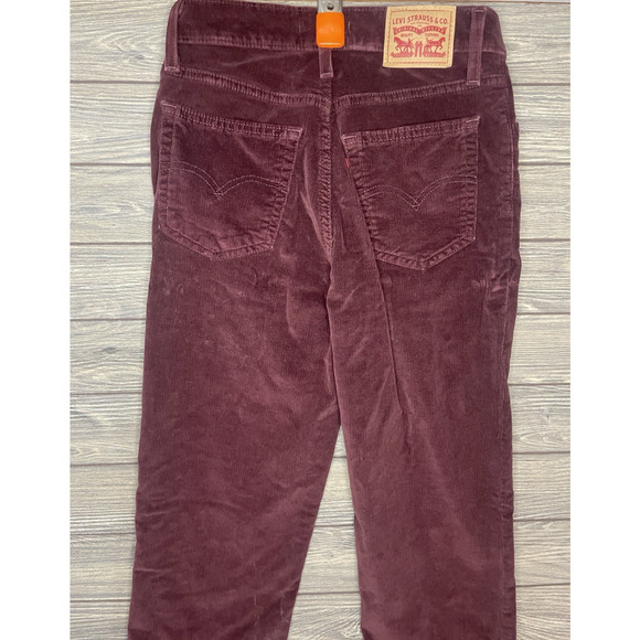 Levis 724 Womens Jeans Burgundy 26 x 32 High Rise Straight Corduroy Pants - Picture 6 of 9
